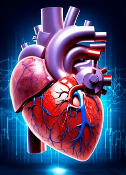 medical diagram of the human heart. Selective focus. people.