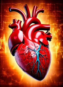 medical diagram of the human heart. Selective focus. people.