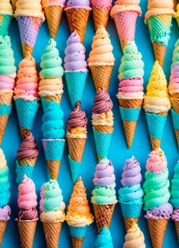 a lot of different colorful ice cream. Selective focus. food.