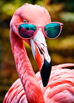 pink flamingo on the seashore. Selective focus. animal.