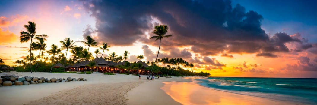 beautiful beach and palm trees. Selective focus. nature.