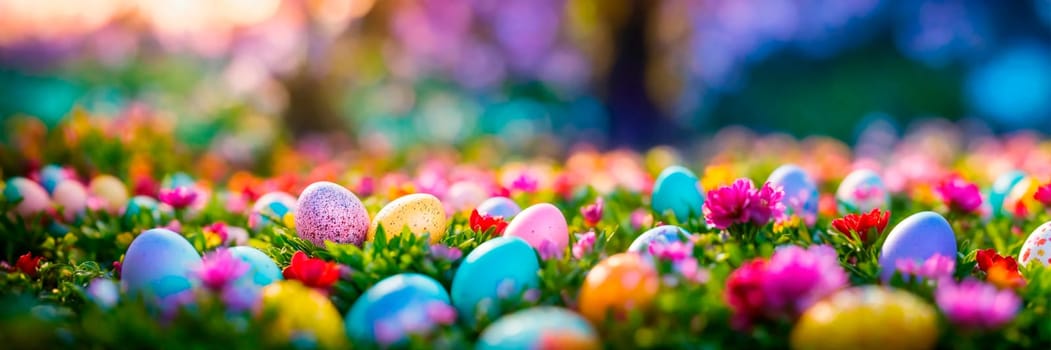 Beautiful Easter eggs for the holiday. Selective focus. food.