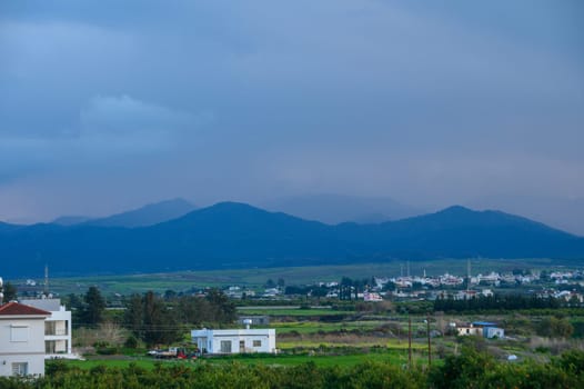 view of the village and mountains in winter in Cyprus 2