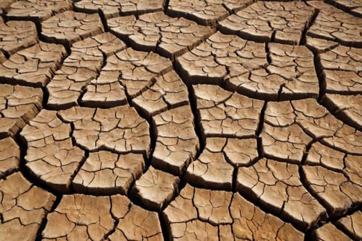 Texture of the dried earth with clay and sand, close-up.