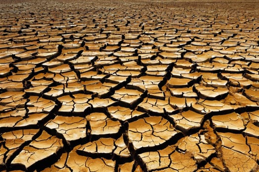 Texture of the dried earth with clay and sand, close-up.