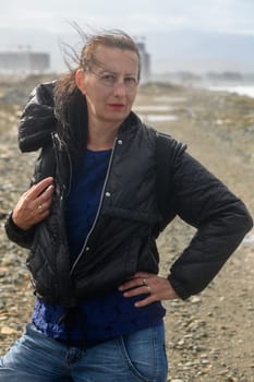 woman walking near the sea