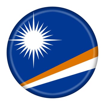 A Marshall Islands flag button 3d illustration with clipping path