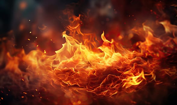 Abstract background with fire effect full frame. Selective soft focus