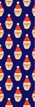 Blue Red Simple Festive Santa Claus Bookmark printable