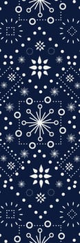 Blue Scandinavian Christmas pattern bookmark printable