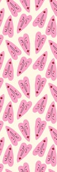 Funky Valentine hearts pattern bookmark printable