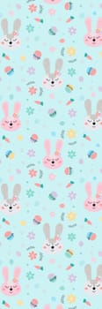 Blue Pink Easter pattern bookmark printable