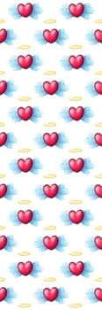 Valentine Hearts angel Bookmark printable