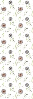 Dandelion spring pattern bookmark printable