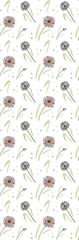 Dandelion spring pattern bookmark printable