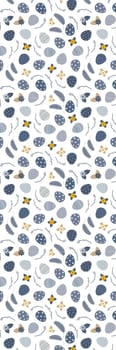 Blue Spring Easter eggs pattern bookmark printable