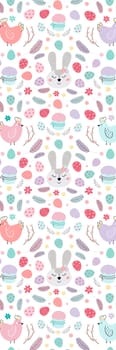 Spring Easter animals pattern bookmark