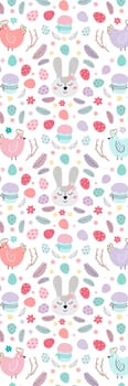 Spring Easter animals pattern bookmark