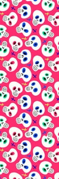 Pink Day of The Dead Sugar Skulls Bookmark printable