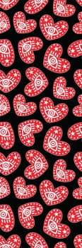 Valentine Magic Hearts pattern Bookmark printable