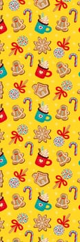 Yellow Funny Christmas Sweets Bookmark printable