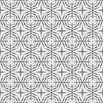 Organic tile. Black and white breathtaking boho chic summer design. Textile ready radiant print, swimwear fabric, wallpaper, wrapping. Trendy organic green border.