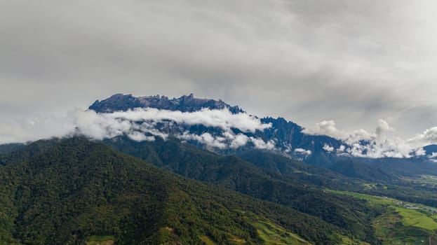 Farmland located at the foot of Mount Kinabalu. Borneo, Sabah, Malaysia.