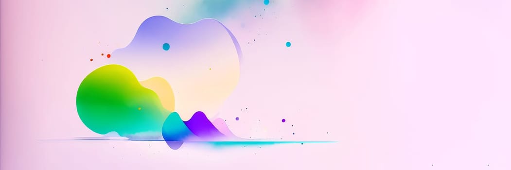 Abstract watercolor background in rainbow colors. Generative AI