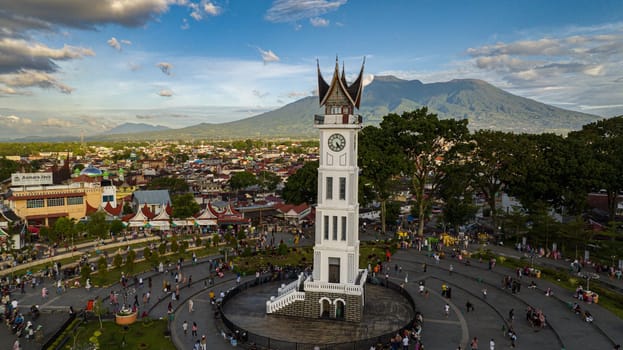 Jam Gadang, a historical and most famous landmark in Bukittinggi City. Sumatra. Indonesia.