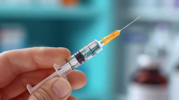 A person holding a syringe with an injection in it