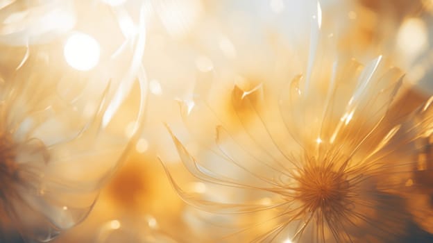 A close up of a blurry image with some yellow flowers