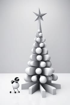 A christmas tree made out of balls and a star