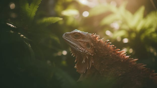 A close up of a lizard in a forest