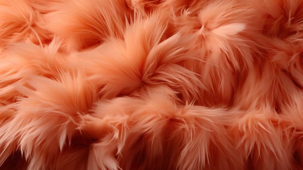 A close up of a fuzzy orange colored background with some hair