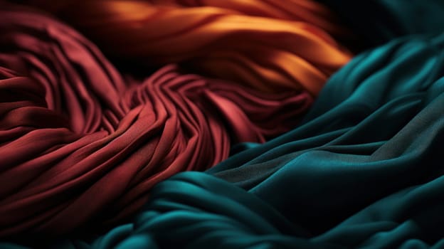 A close up of a pile of colorful fabric on top of each other