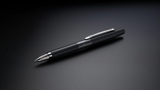 A black pen sitting on a table with the cap off