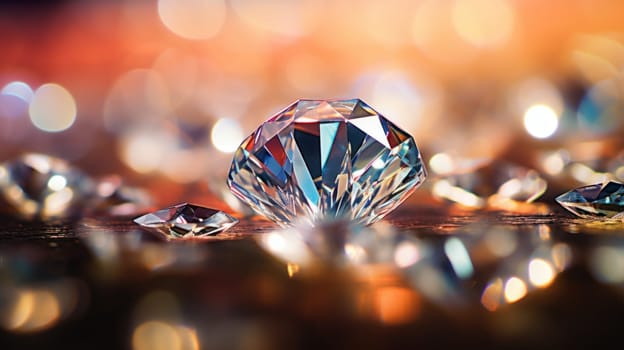 A close up of a diamond sitting on top of some other diamonds