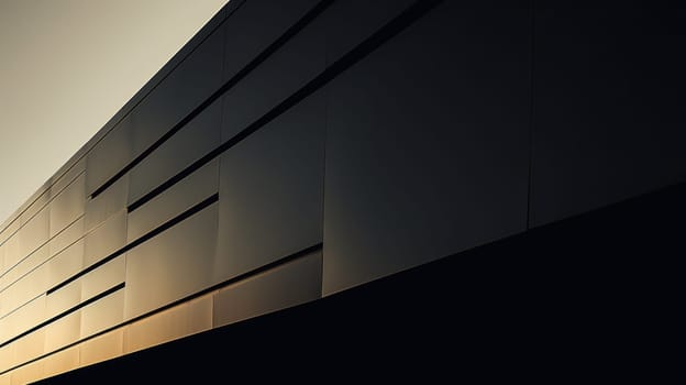 A picture of a plane flying over the side of an airport building