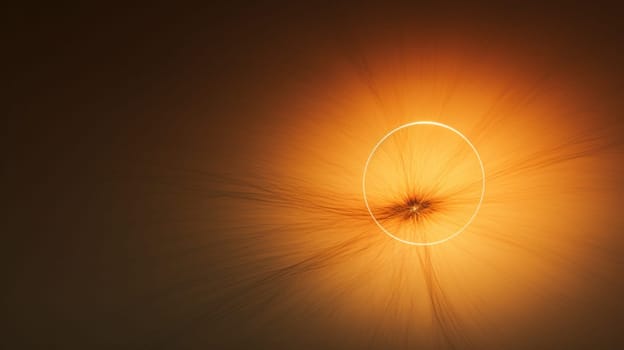 A close up of a circle with some light coming from it