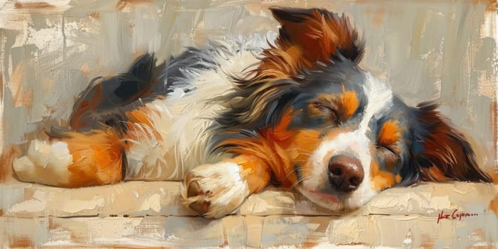 Charming watercolor illustration captures cute dog in a bright and colorful style