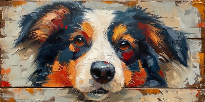 Charming watercolor illustration captures cute dog in a bright and colorful style