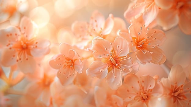 A close up of a bunch of flowers that are pink