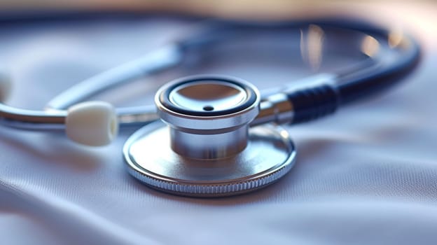 A close up of a stethoscope on top of some cloth