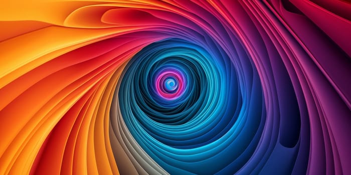 A colorful swirl of different colored lines and shapes