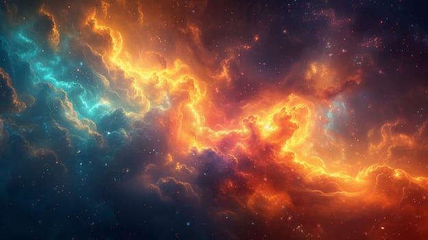 A colorful cloud of stars and nebula in space
