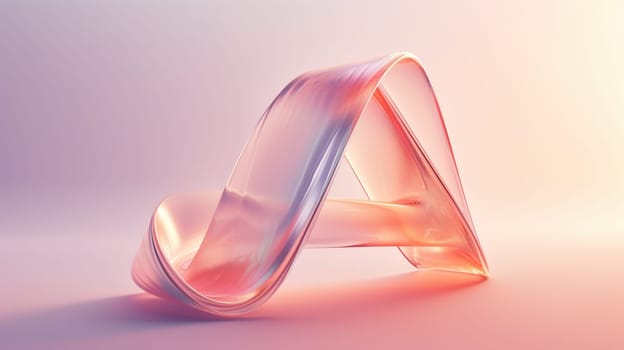 A letter a made of glass with an abstract design