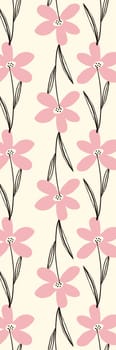 Pink and beige floral cute printable bookmark with spring flowers