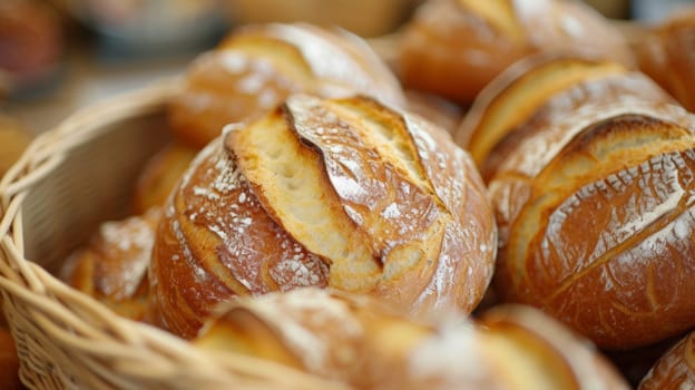 A basket of bread is sitting in a bowl on top of the table