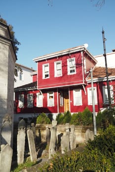 Colorful houses in Eyupsultan a district in Istanbul, Turkey