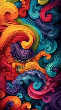 A colorful swirls of different colors are on a background